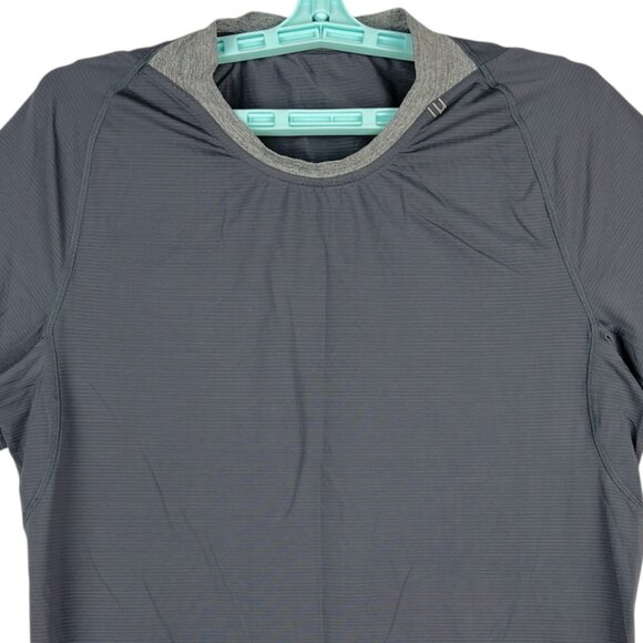 Lululemon Men's Performance Workout Short Sleeve Dark Grey T-Shirt Size M - Picture 3 of 10